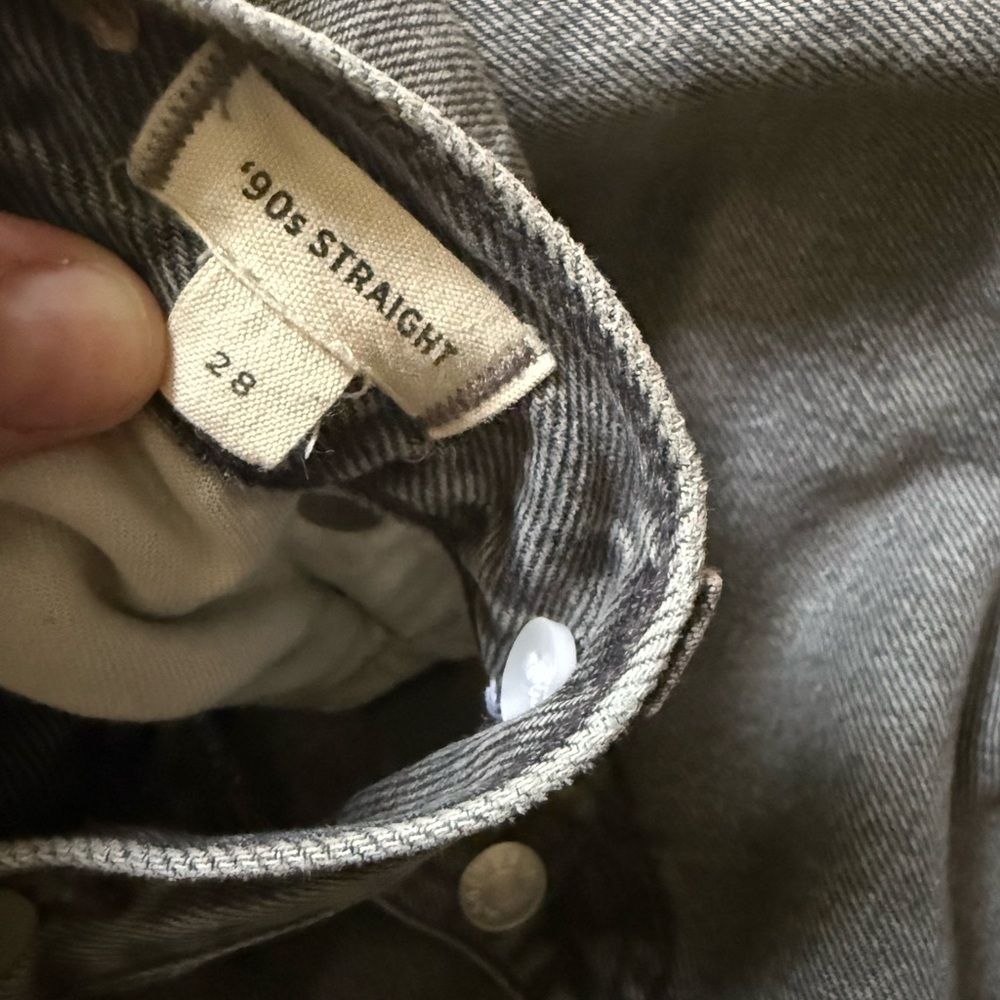 Gray '90s Straight Jeans Madewell slanted button fly